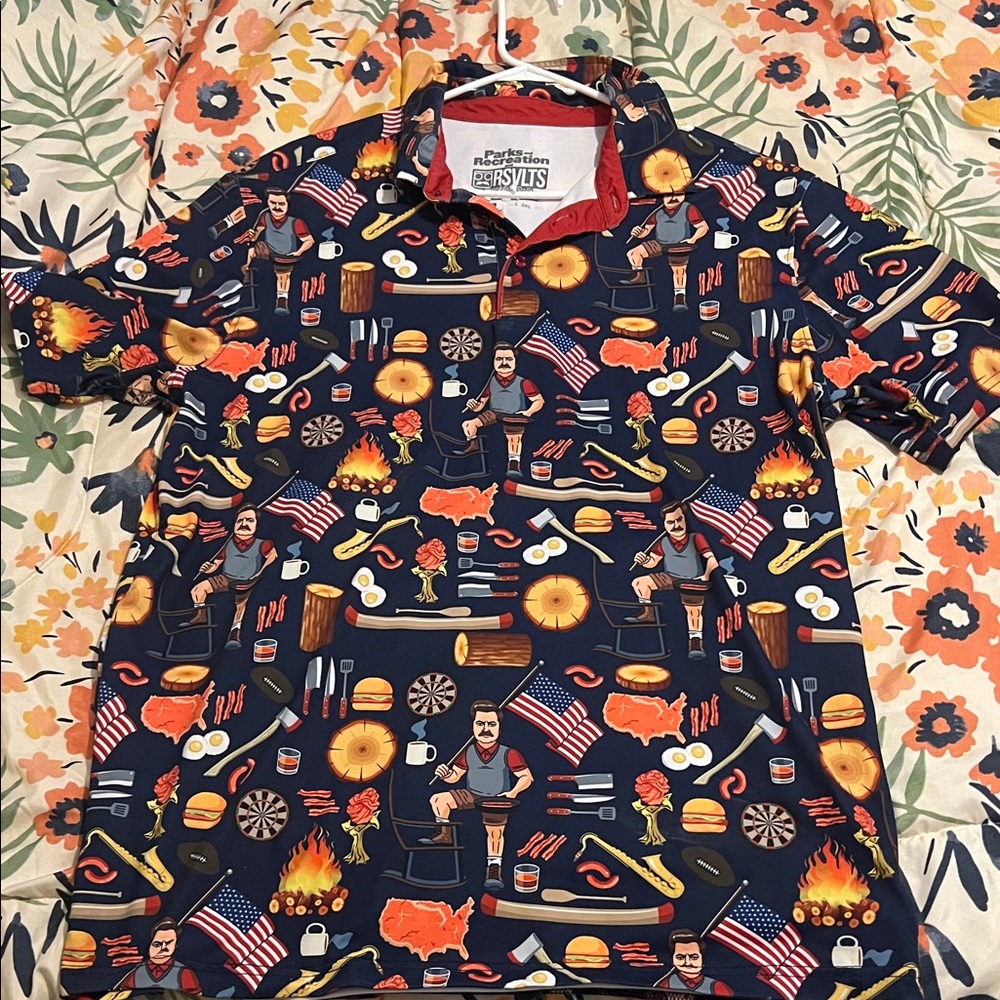 RSVLTS Navy Blue Graphic Polo Shirt